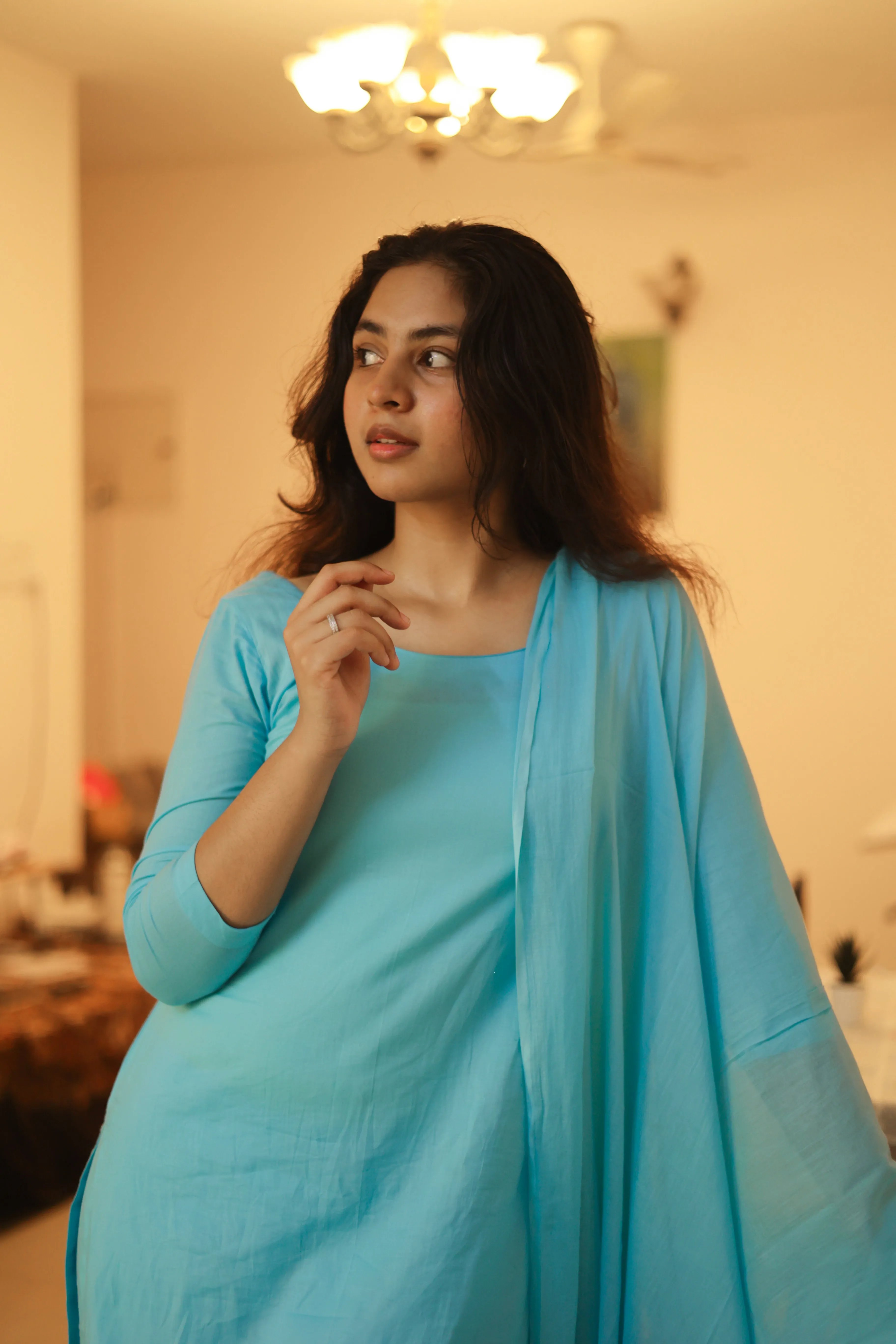 Vaaranam Aayiram Anjala Blue (Kurti Dupatta)