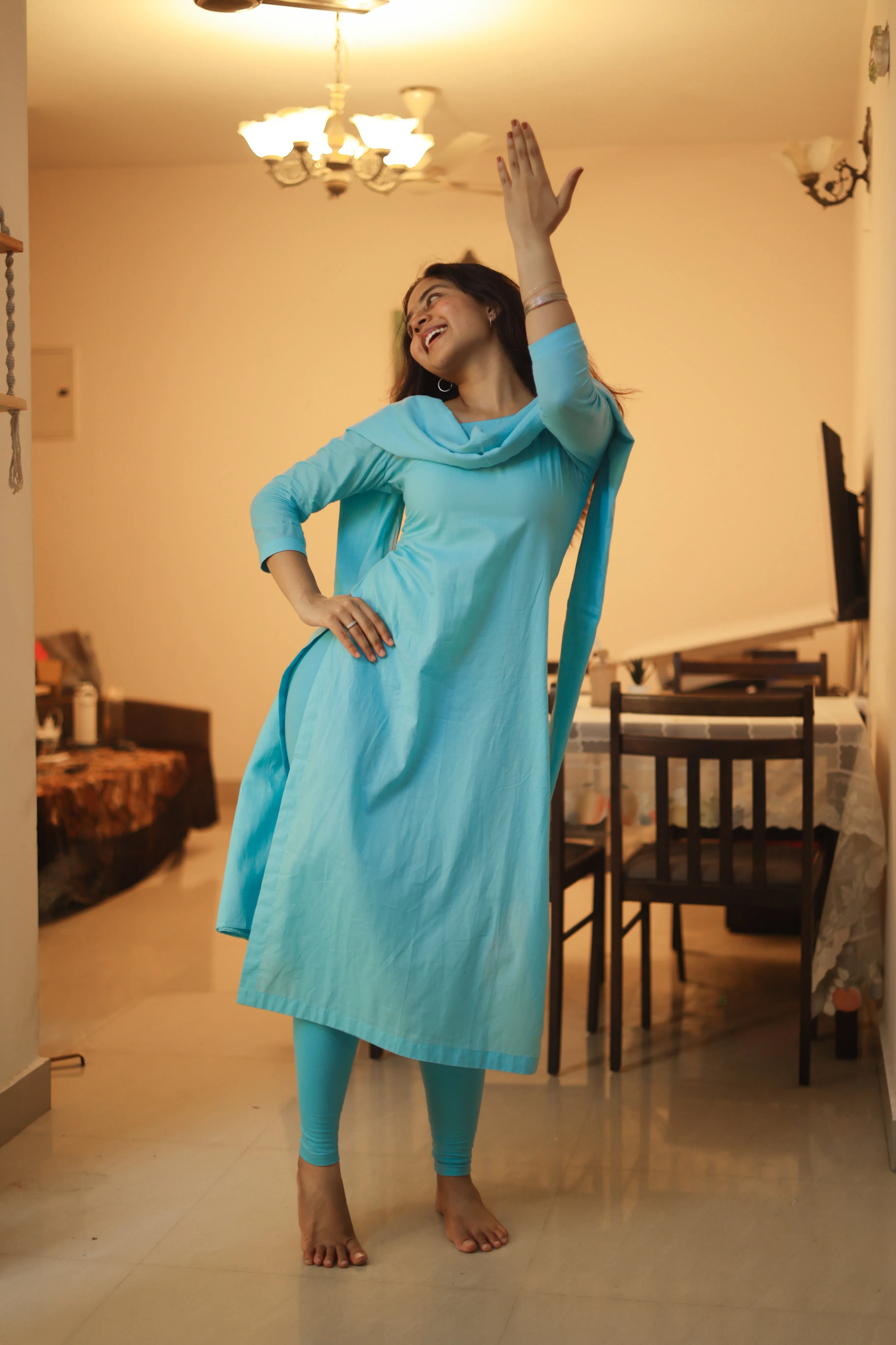 Vaaranam Aayiram Anjala Blue (Kurti Dupatta)