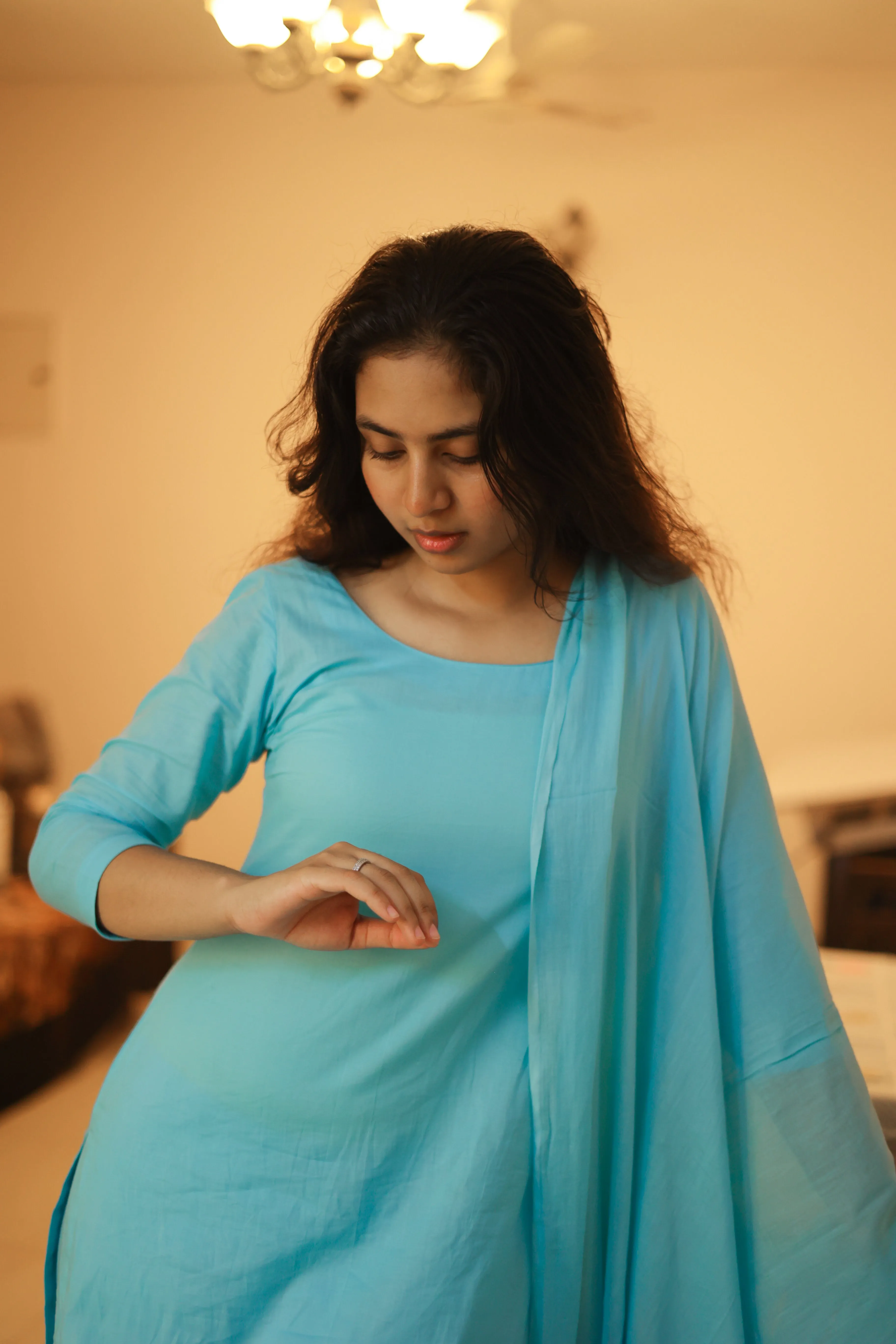 Vaaranam Aayiram Anjala Blue (Kurti Dupatta)