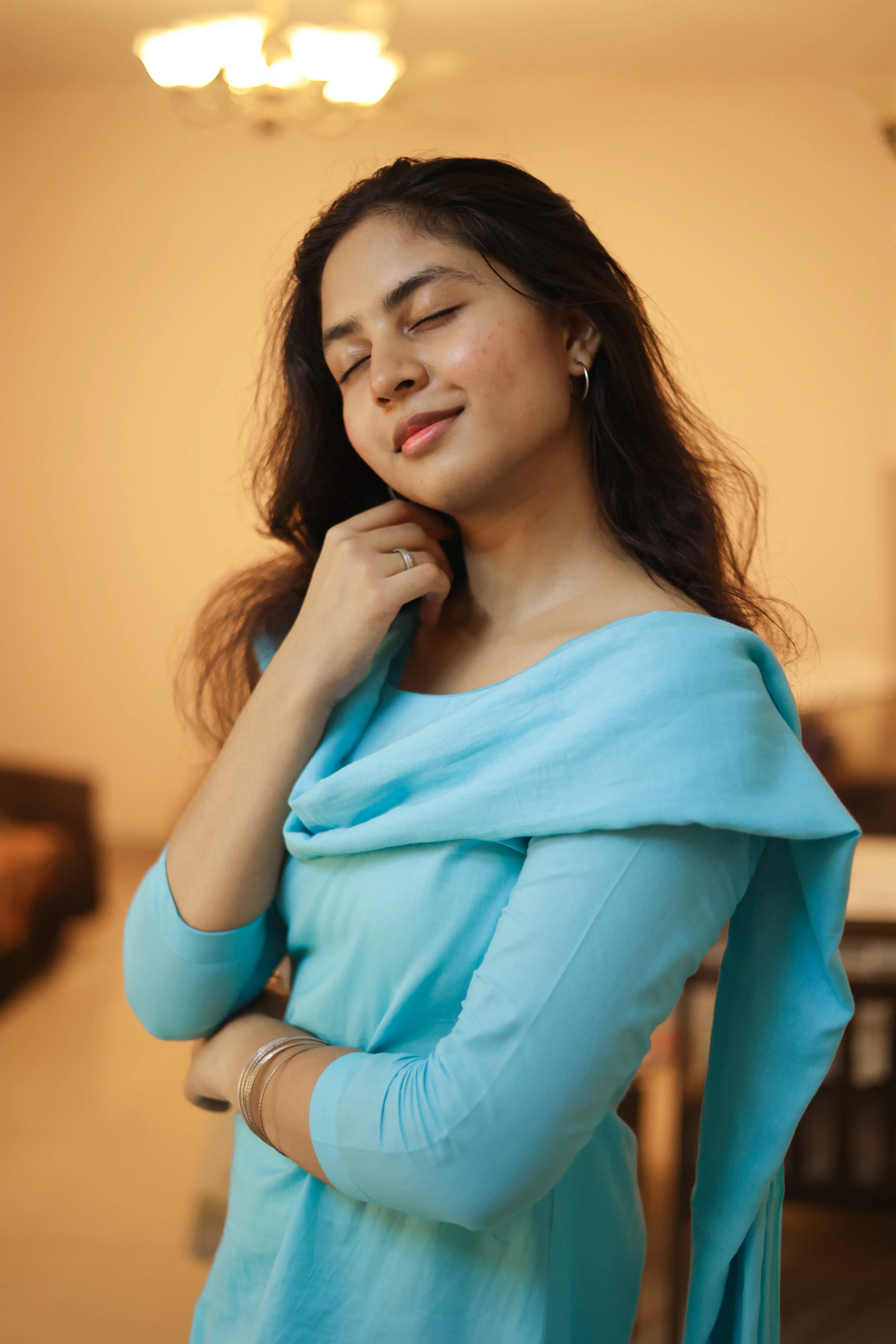 Vaaranam Aayiram Anjala Blue (Kurti Dupatta)