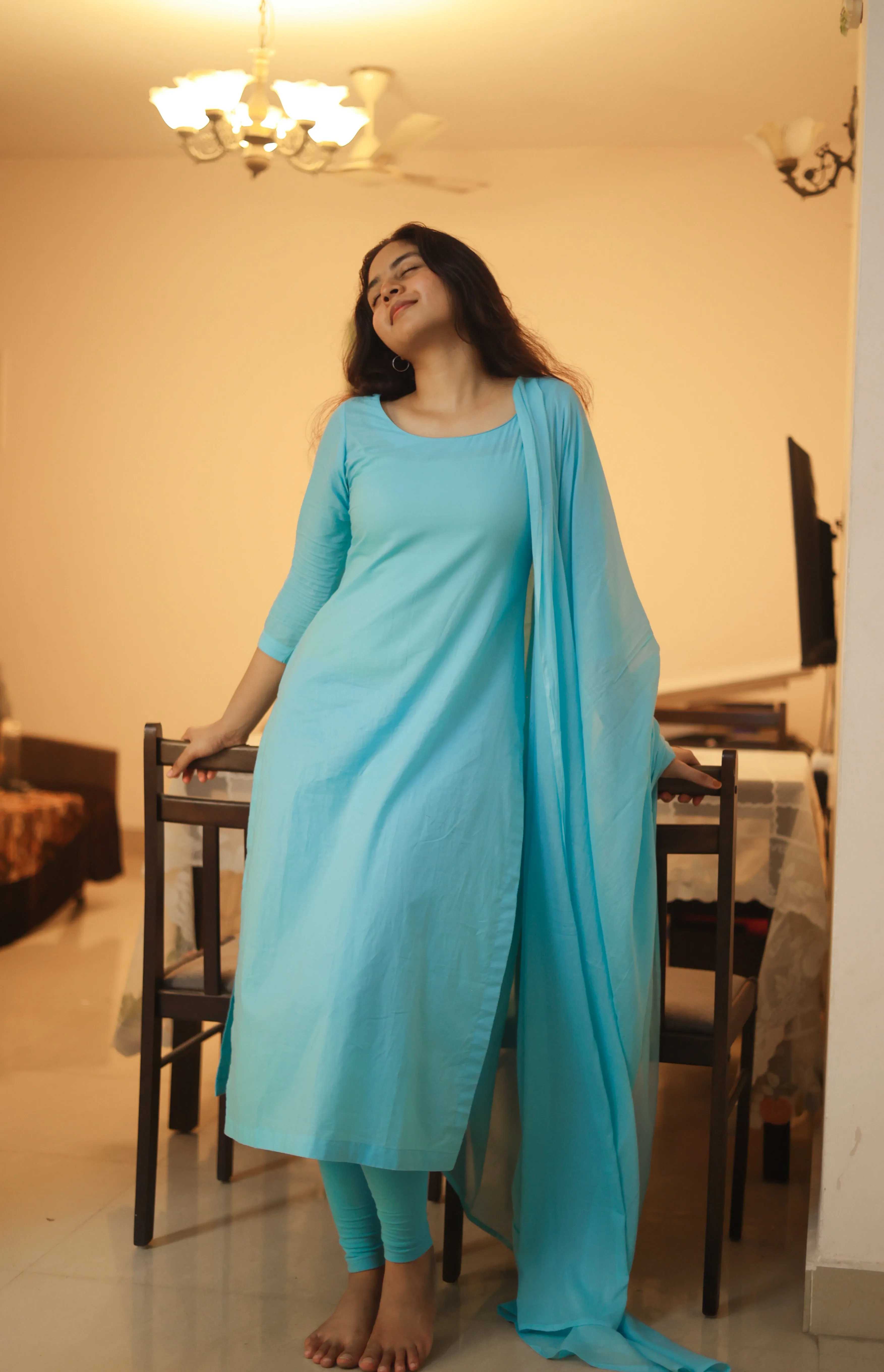 Vaaranam Aayiram Anjala Blue (Kurti Dupatta)