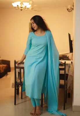 Vaaranam Aayiram Anjala Blue (Kurti Dupatta)