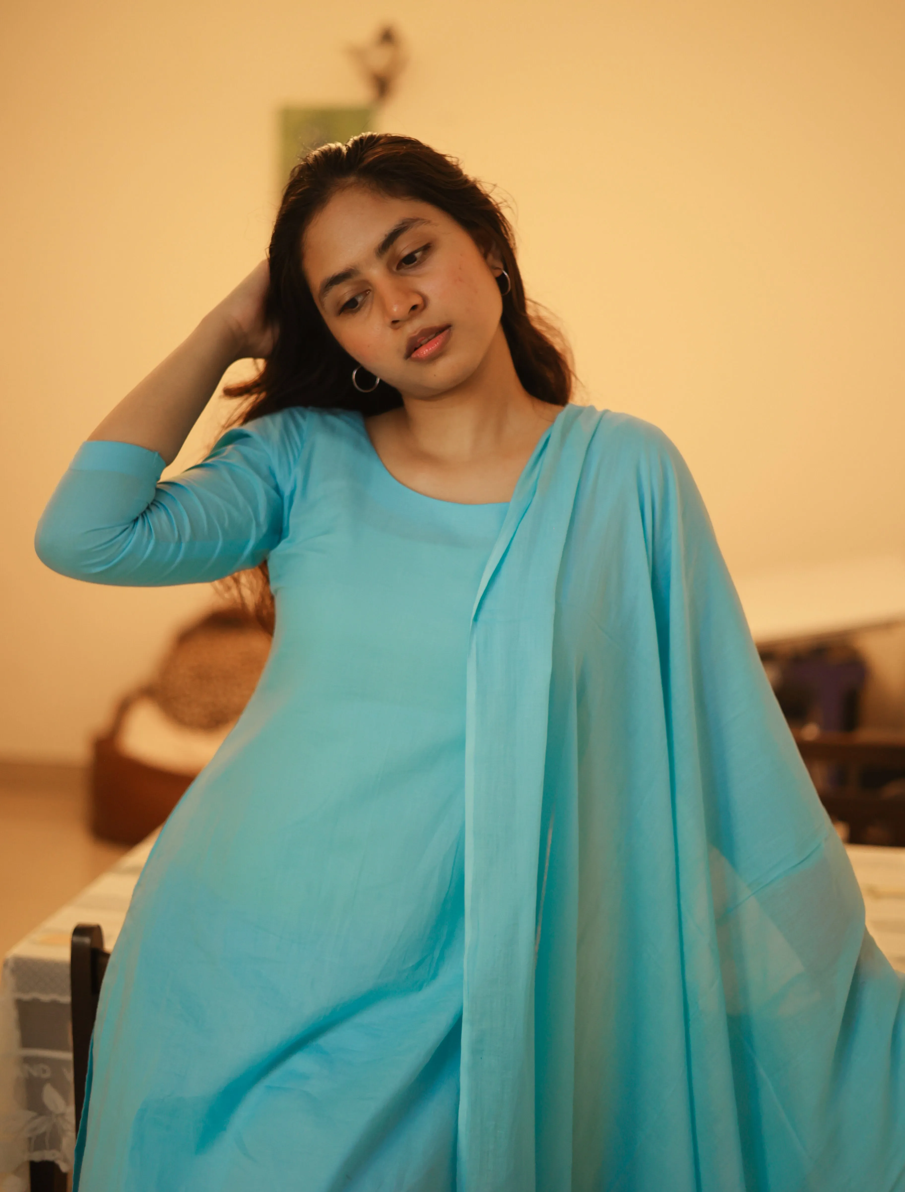 Vaaranam Aayiram Anjala Blue (Kurti Dupatta)