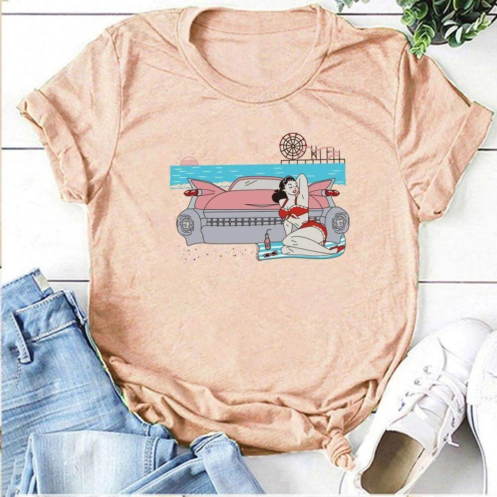 Vintage Car Babe Tee