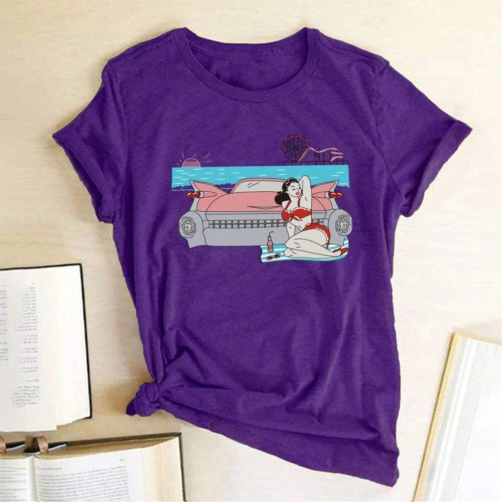 Vintage Car Babe Tee