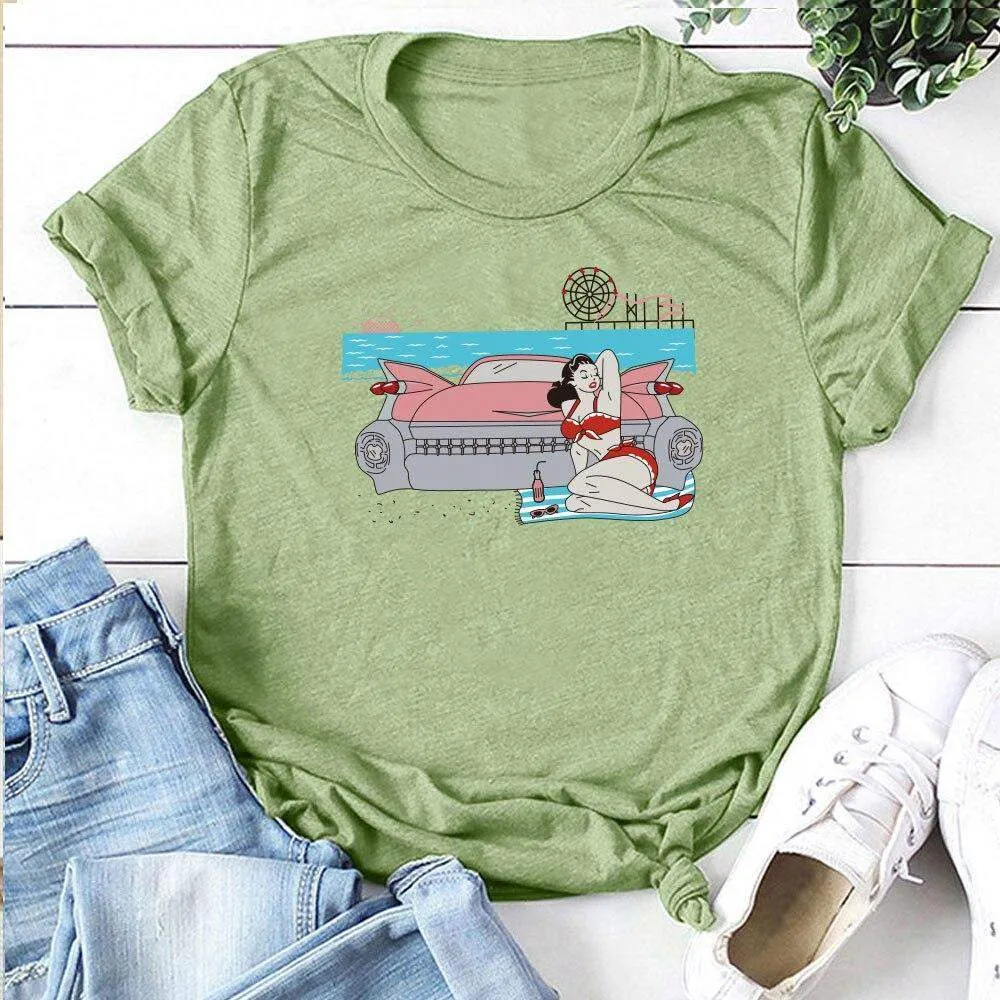 Vintage Car Babe Tee