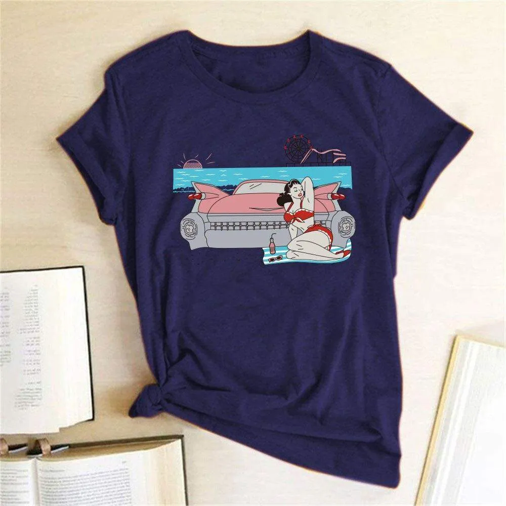 Vintage Car Babe Tee