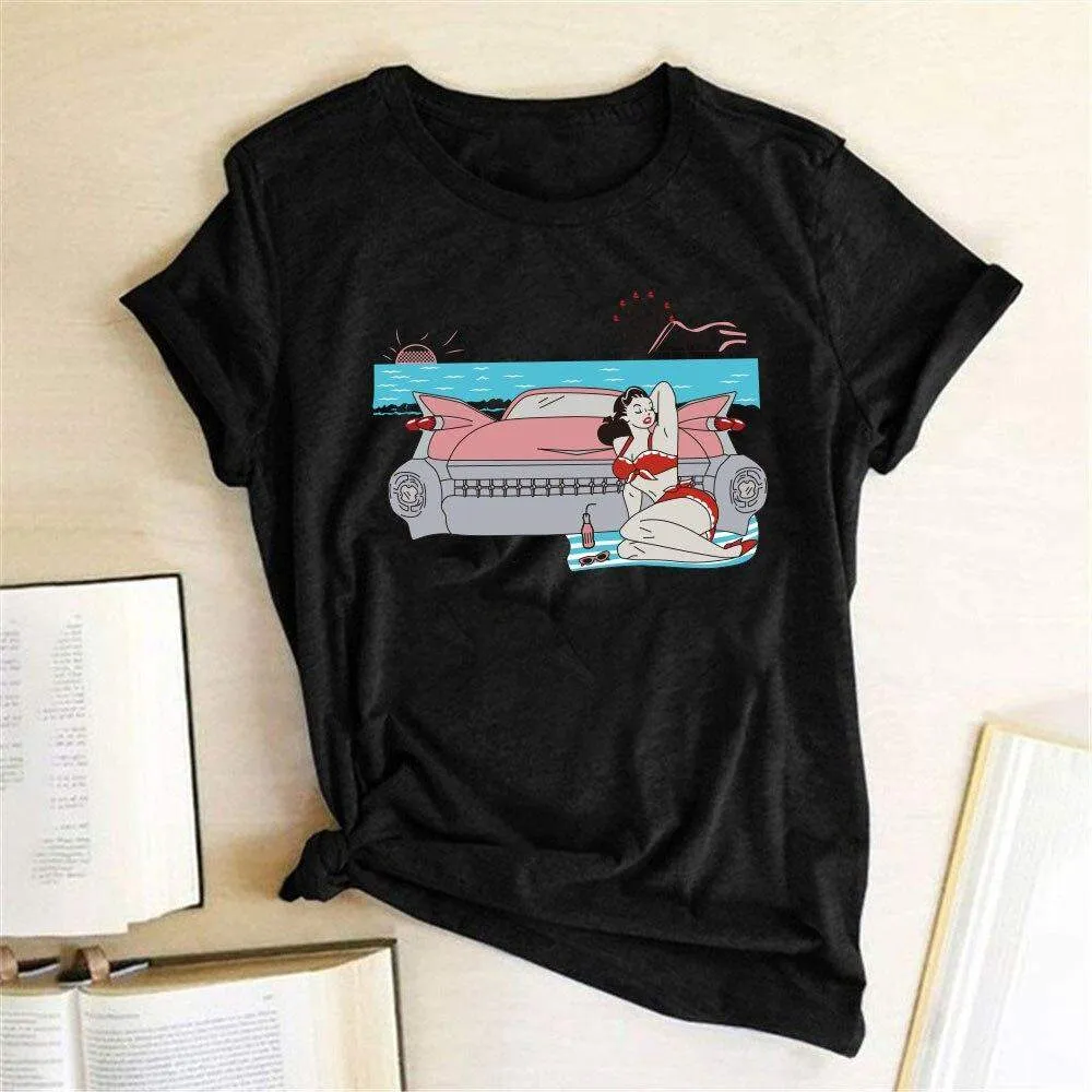 Vintage Car Babe Tee