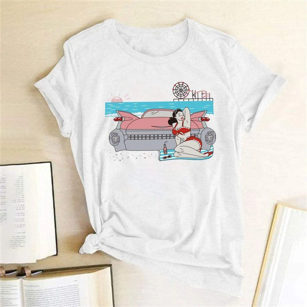 Vintage Car Babe Tee