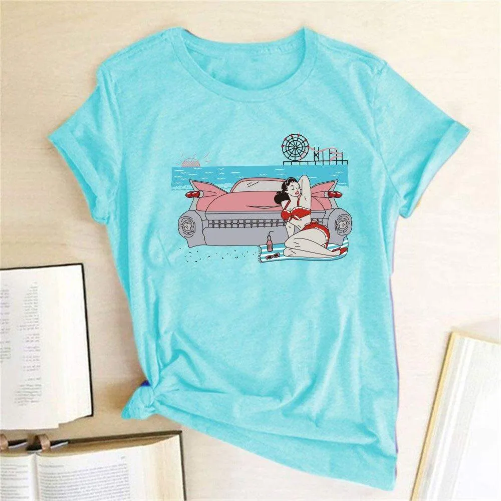 Vintage Car Babe Tee