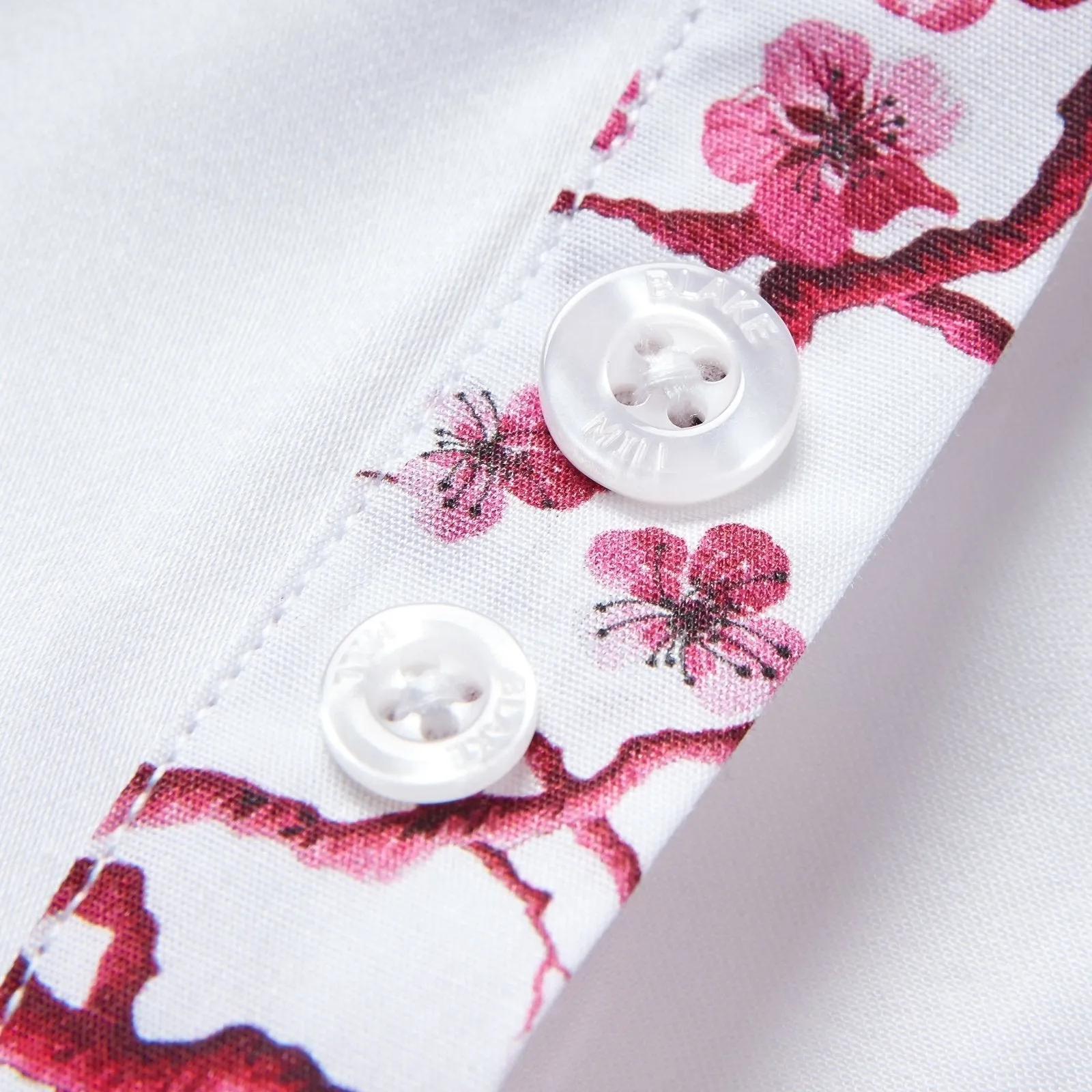 White with Pink Sakura Tree Accents Shirt