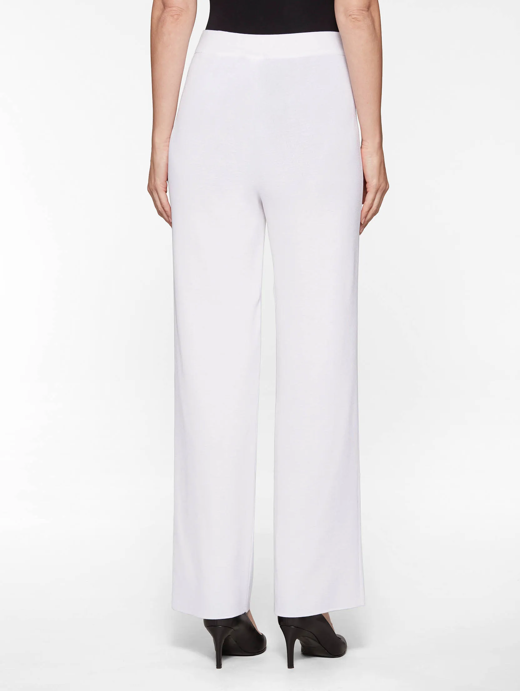 Wide Leg Knit Pant, White