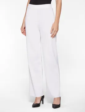 Wide Leg Knit Pant, White