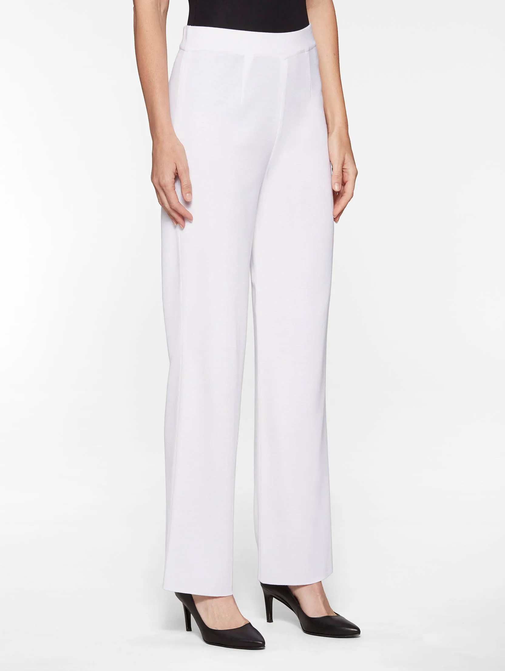 Wide Leg Knit Pant, White